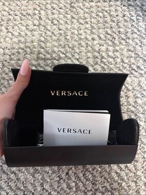 Versace Black Sunglasses Case with Gold Logo